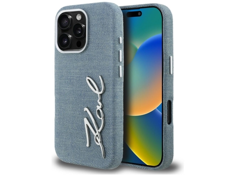 Dėklas Karl Lagerfeld Fw Jeans Signature Logo Iphone 16 Pro Max Case - Mėlyna