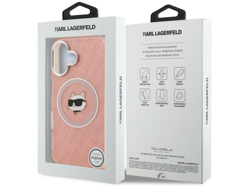 Karl Lagerfeld Deklas Iml Choupette Head Logo Magsafe Iphone 16 Case - Pink
