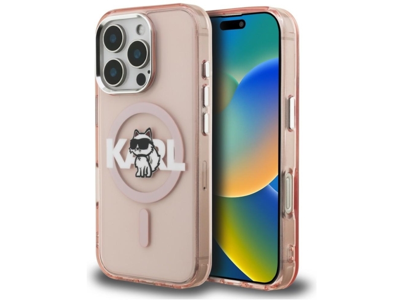 Deklas Karl Lagerfeld Iml Choupette Sketch Logo Magsafe Case For Iphone 16 Pro Max - Rožine