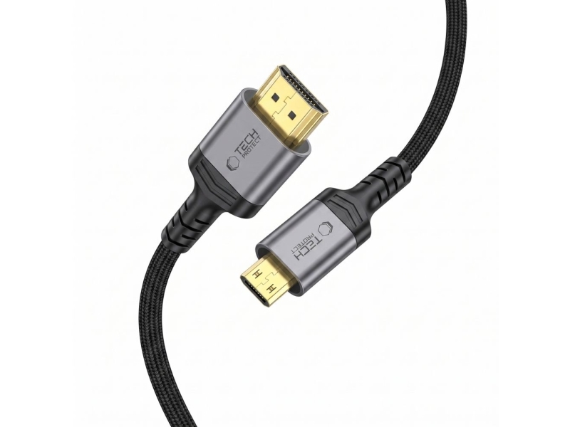 Tech-Protect Ultraboost Mini Hdmi Til Hdmi 2.1 8K 60Hz Kabel 200 Cm - Sort
