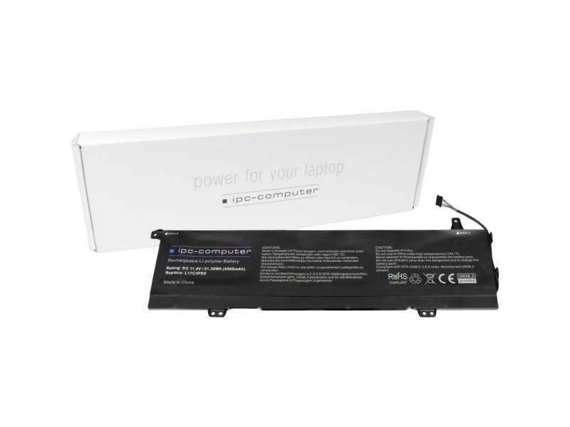 Ipc-Computer Bærbar Computer-Batteri Akku L17c3pe0 Replace 11.40 V 4500 Mah Ipc-Computer