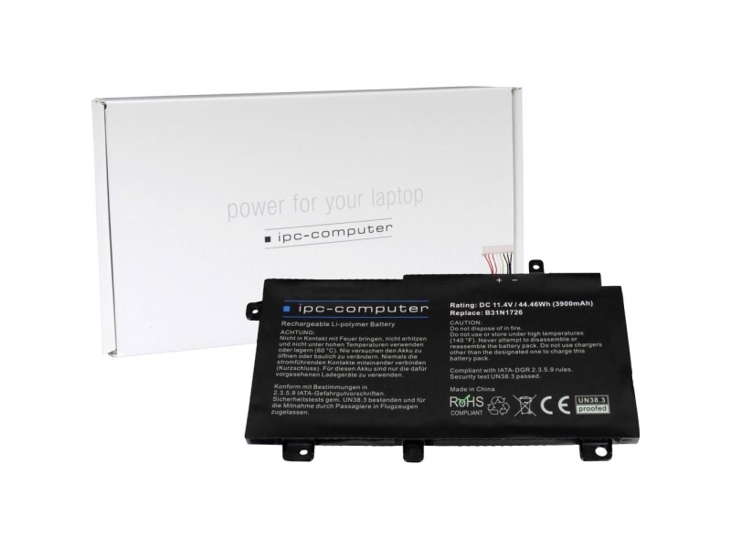 Ipc-Computer Bærbar Computer-Batteri Akku B31n1726 (Short Cable) Replace 11.40 V 3900 Mah Ipc-Computer