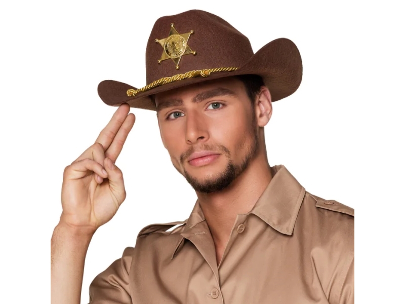 Boland 04388, Fancy Dress Hat, Adult, Male, Iron, Polyester, Brown, Gold, 133 G