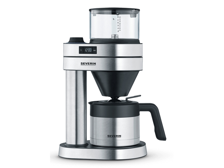 Severin Caprice, Filterkaffeemaschine, 1 L, Gemahlener Kaffee, 1580 W, Schwarz, Edelstahl, Transparent