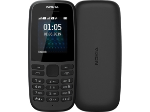 Nokia 105 (2019), Menu, Dual SIM, 4,5 cm (1.77), 800 mAh, Sort