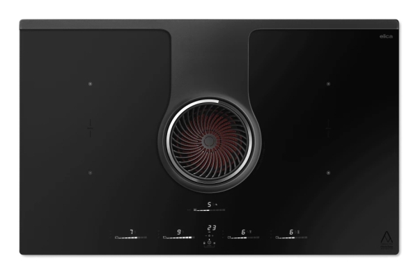 Elica Nikolatesla One Hp Raw Br/A/83, Schwarz, Integriert, 83 Cm, Zonen-Induktionskochfeld, Glas, 4 Zone(N)