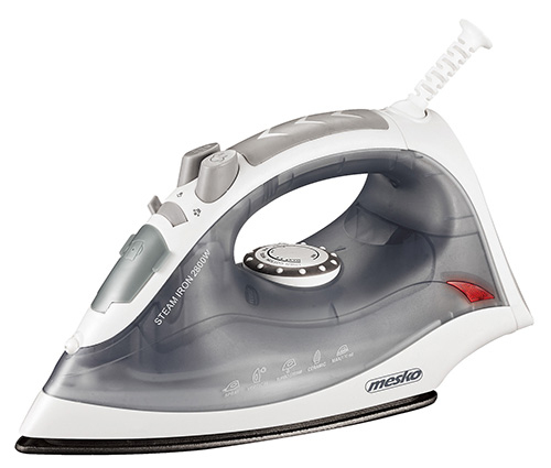 Mesko Home Ms_5037, Trocken- & Dampfbügeleisen, Keramik-Bügelsohle, 1,9 M, 65 G/Min, Grau, Weiß, 35 G/Min