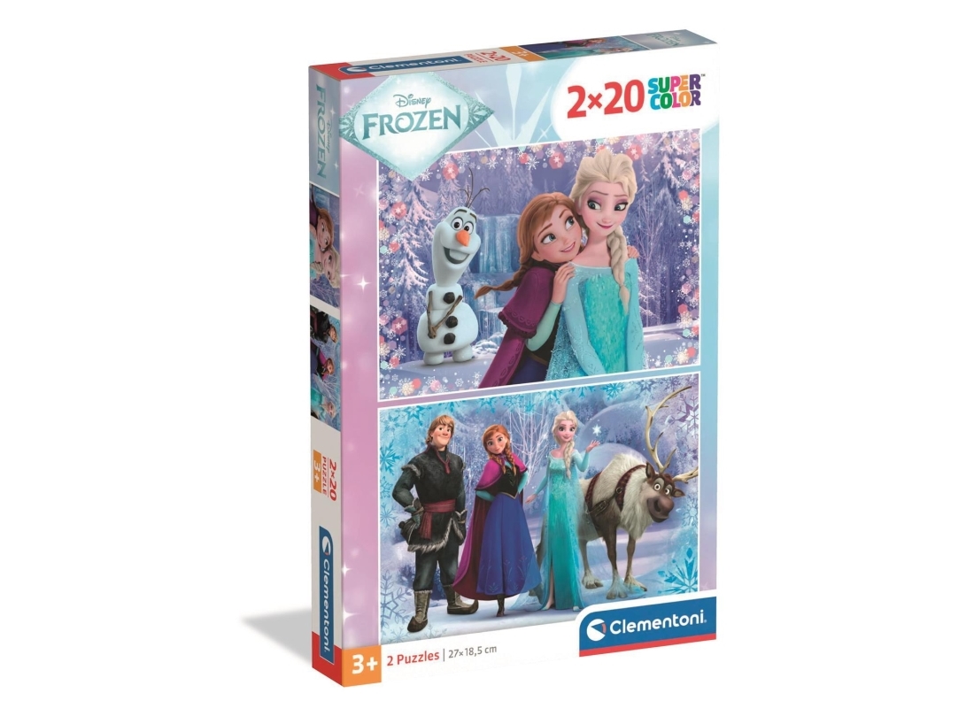 Frost Puslespil - Disney - Super Color - 2x20 Brikker - Clementoni