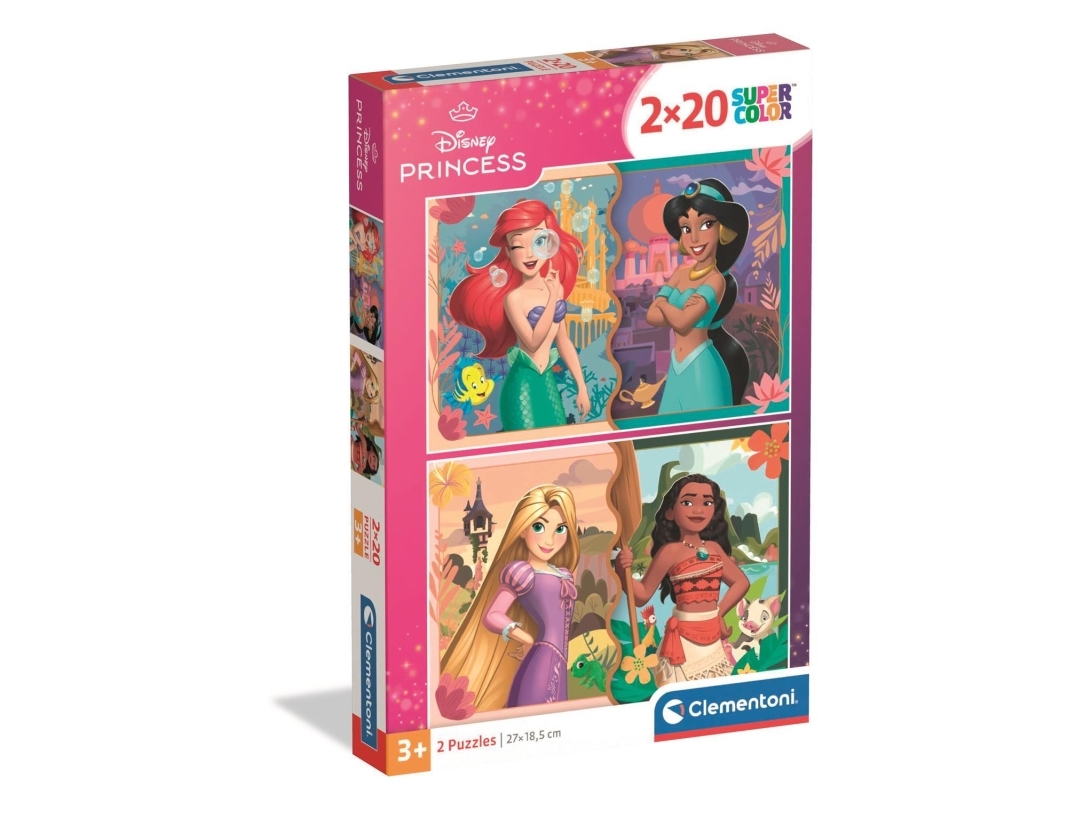 Clementoni Puslespil Disney Princess, 2X20 Brikker
