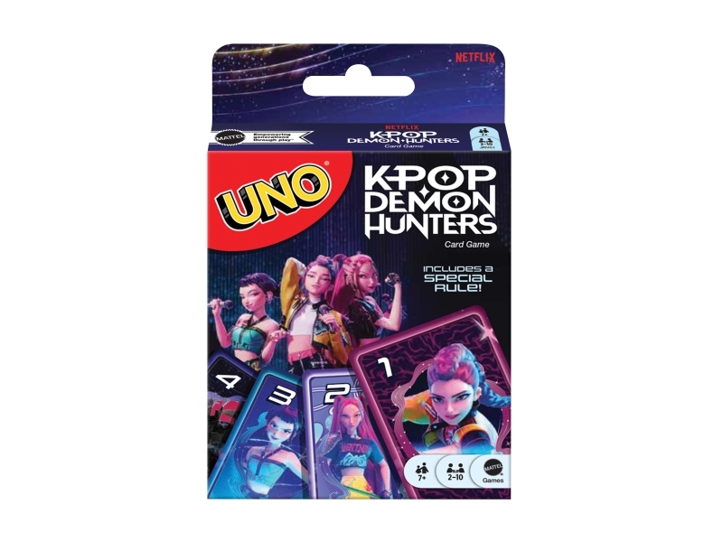 Mattel Games Uno Kpop Demon Hunters-Kartenspiel Für Kinder, Erwachsene Und Familienabende Mit Vom Film Inspirierten Spielkarten, Kartenspiel, Abwurf,