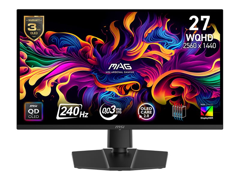 Msi Mag 271Qp X24 - Oled-Monitor - Gaming - 27" (26.5" Til At Se) - 2560 X 1440 Wqhd @ 240 Hz - 1000 Cd/M² - 1500000:1 - Displayhdr 400 True Black -