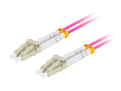 Lanberg - Patchkabel - LC/UPC multi-mode (han) til LC/UPC multi-mode (han) - 5 m - 5 m. - 3 mm - fiberoptisk - duplex - 50 / 125 my - OM4 - halogenfri - violet - til P/N: FP-LCUP-MS41-0020-VT