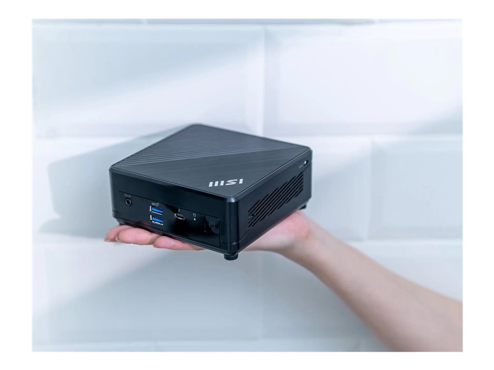 MSI CUBI 5 1M 437BEU - Barebone - mini PC 1 x Core 7 150U / op til 5.4 GHz - RAM 0 GB - Intel Graphics - IEEE 802.11ax (Wi-Fi 6E), Bluetooth 5.3, Gigabit Ethernet, 2.5 Gigabit Ethernet - sort