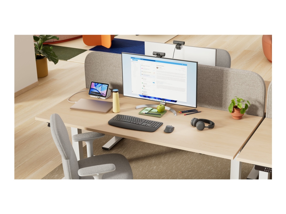 Logitech Signature Comfort Plus Combo MK880 for Business - Sæt med mus og tastatur - full size - med LED batteriniveauindikator - trådløs - USB-C, Bluetooth LE - QWERTY - Dansk/Norsk/Svensk/Finsk - grafit