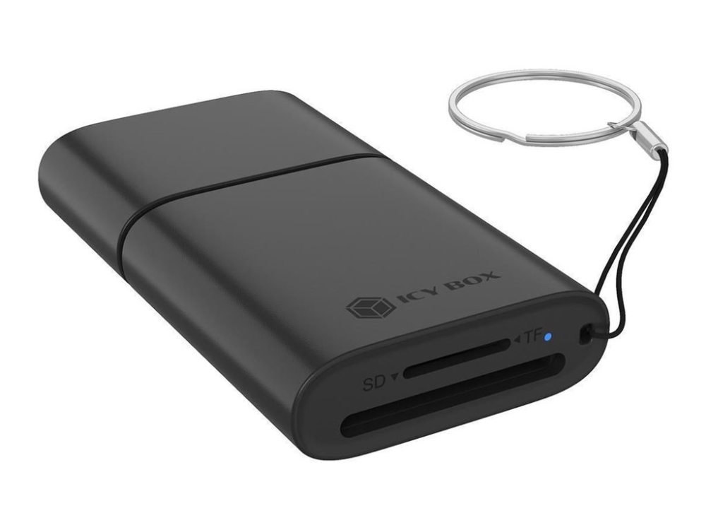 Icy Box Ib-Cr204-Cu3 - Kortlæser - 2-I-1 (Microsd, Microsdhc, Microsdxc, Sdhc, Sdxc, Sd, Microsdxc Uhs-I, Sdxc Uhs-I) - Usb 3.2 Gen 1 / Usb-C / Usb-A