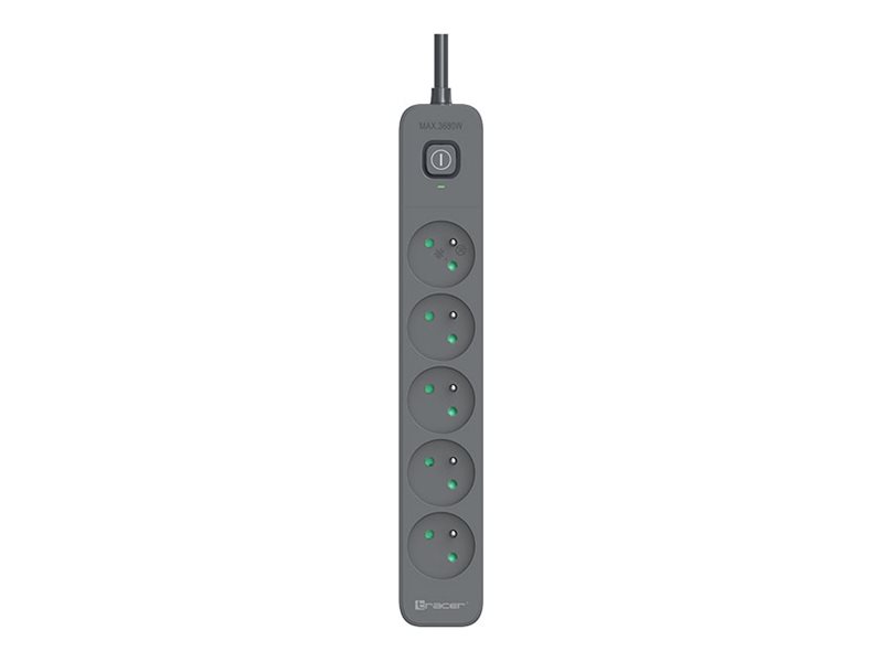 Tracer Power Line+, 1,8 M, Drinnen, Graphit, 5 Ac-Ausgänge, 250 V, 3680 W