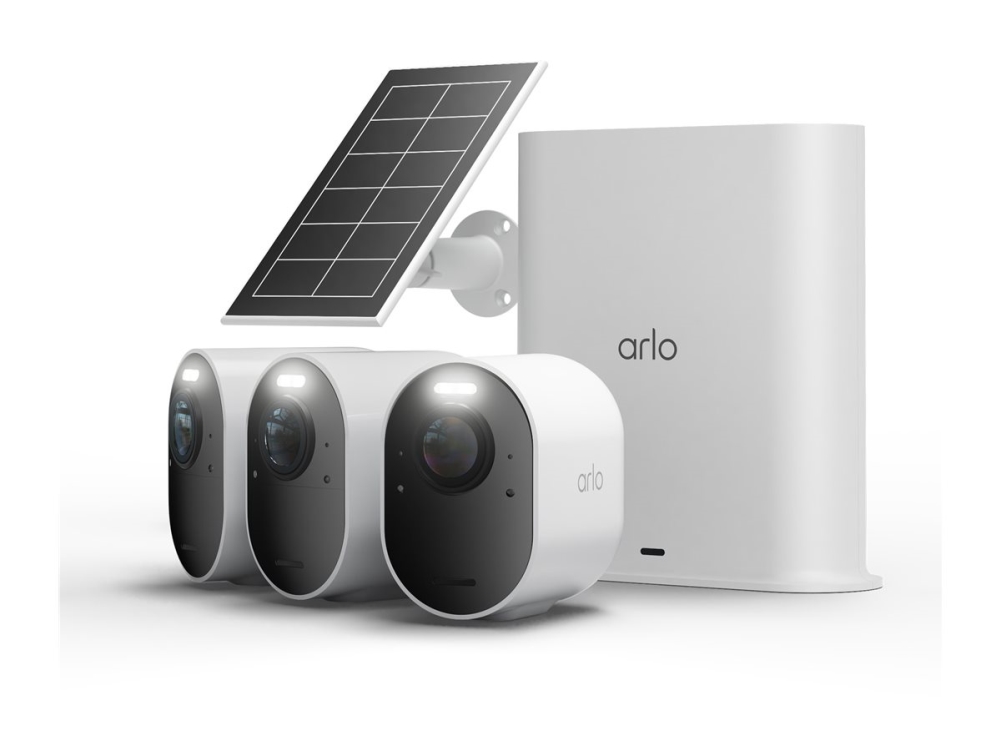 Arlo Ultra 3 4K-Überwachungskamera, 3Er-Set Mit Solarpanel, Ip-Sicherheitskamera, Draußen, Verkabelt & Kabellos, 7,5 M, Amazon Alexa & Google Assista