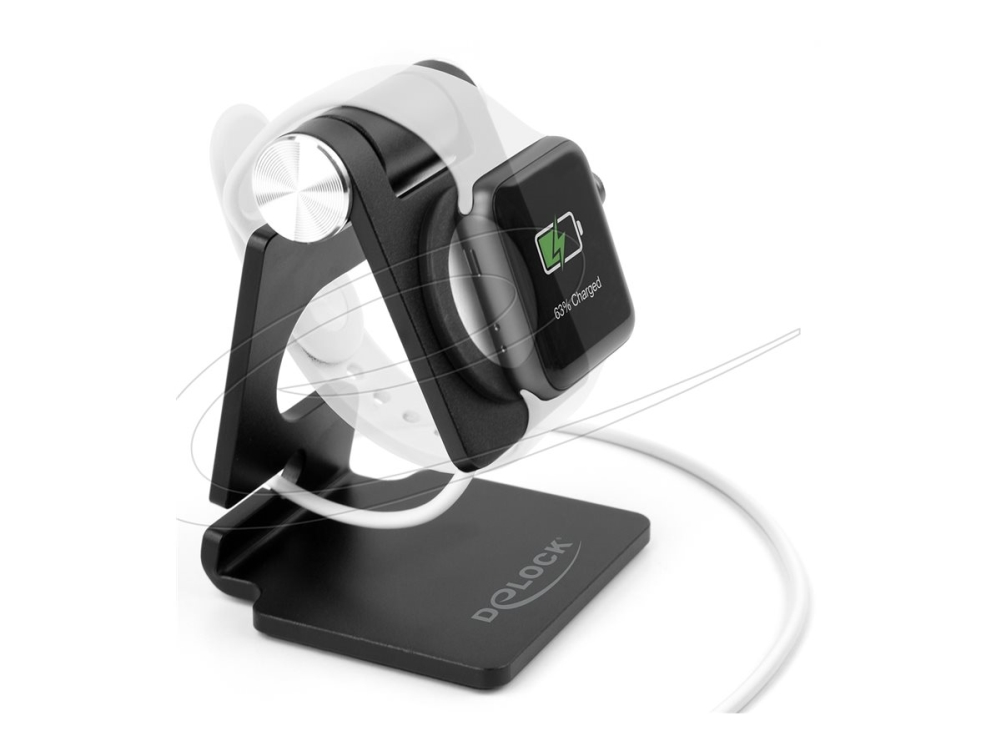 Delock Smartwatch Halterung Verstellbar Schwarz, Smartwatch, Aktive Halterung, Tisch/Bank, Schwarz