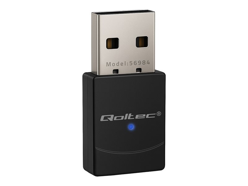 Qoltec - Netværksadapter - Usb 2.0 - Wi-Fi 5, Wi-Fi 6, Bluetooth - Sort