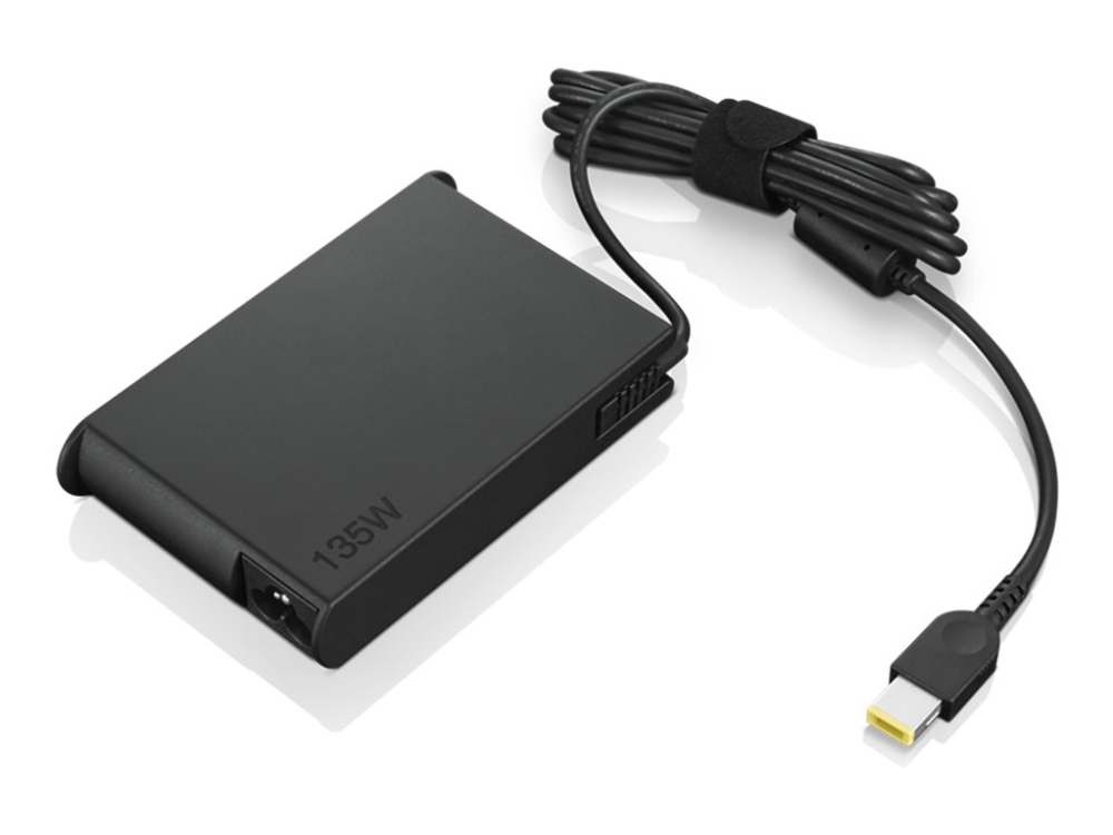 Lenovo ThinkPad 135W Slim AC Adapter (Slim Tip) - Strømforsyningsadapter - 135 watt - sort - for ThinkPad P1 Gen 5  P15v Gen 3  T15p Gen 3  T16 Gen 4  X1 Extreme Gen 5