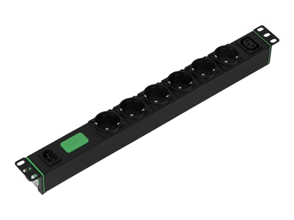 Apc Easy Rack Pdu, Basic, Horizontal, 1-Phasig, 2,3 Kw, 230 V, 10 A, 6 X Schuko- Und 1 X C13-Steckdosen, Iec60320 C14-Eingang, Standard, 1U, Einphasi