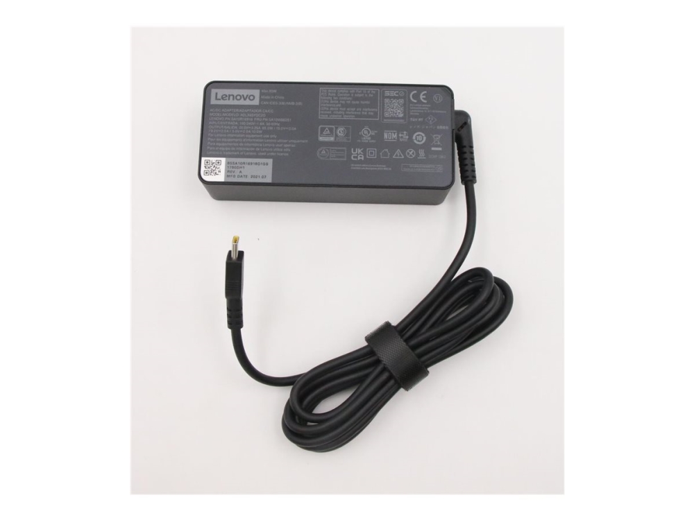 Lenovo Adlx65ydc2d - Usb-C Strømadapter - Ac 100-240 V - 65 Watt - Sort