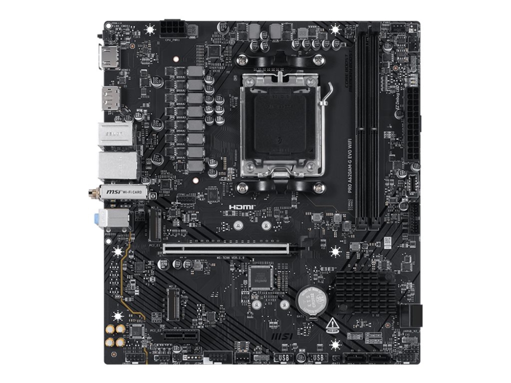 Msi Pro A620am-G Evo Wifi, Amd, Sockel Am5, Amd Ryzen 7000 Serie, Amd Ryzen 8000 Serie, Amd Ryzen 9000 Serie, Sockel Am5, Ddr5-Sdram, 128 Gb