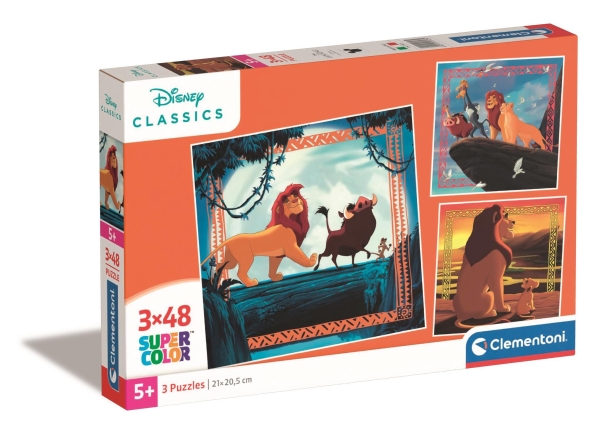Puslespil Square - The Lion King, 3X48 Brikker