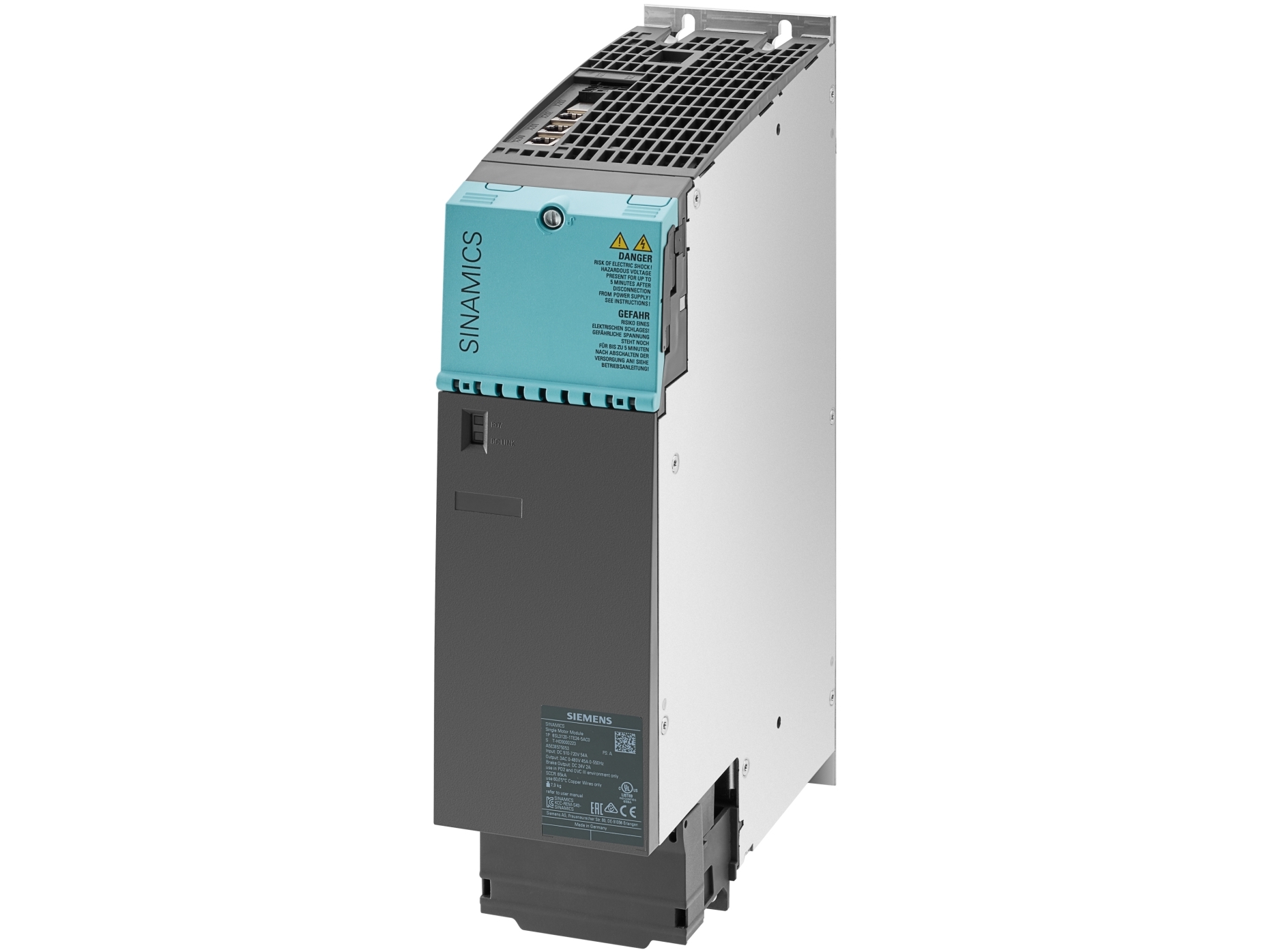 SINAMICS S120 singel motor modul input: DC 600V output: 3AC 400V 45A byggestr.: Booksize