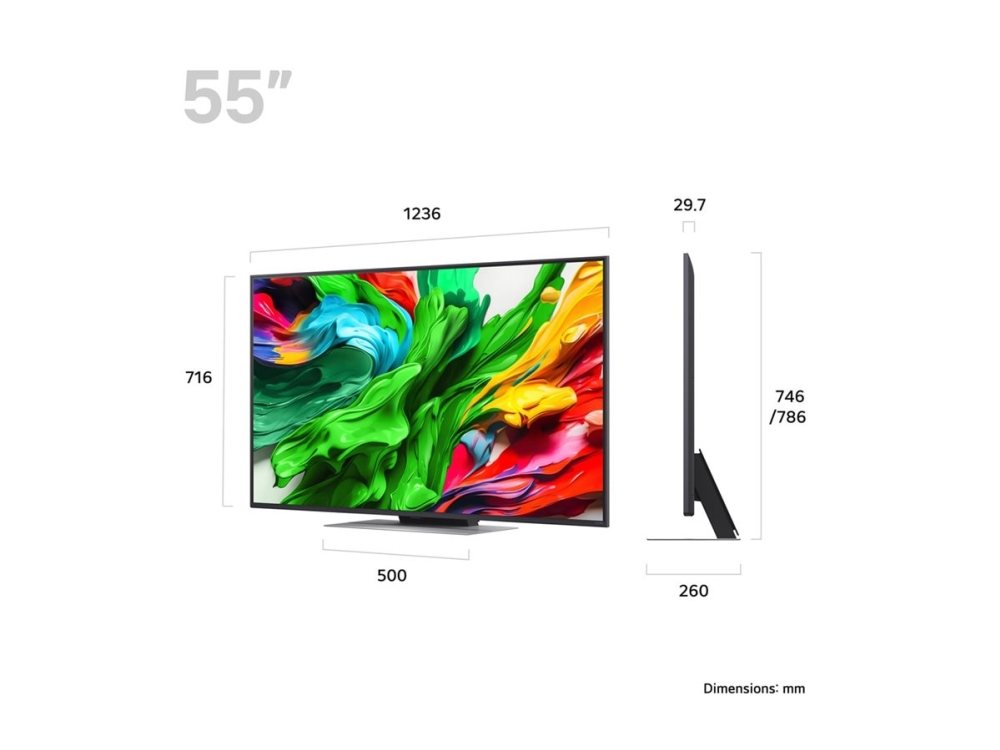 LG 55QNED87A6B - 55 Diagonal klasse QNED87 Series LED-bagbelyst LCD TV - QNED evo AI - Smart TV - webOS - 4K UHD (2160p) 3840 x 2160 - HDR - Mini-LED
