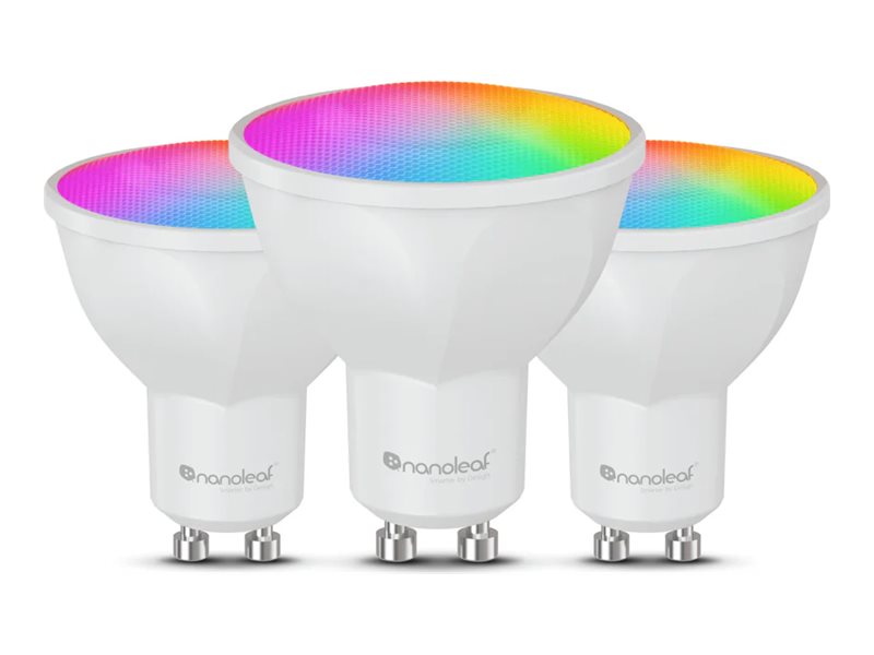 "Nanoleaf Essentials Matter Wi-Fi Gu10 Smart Bulb Rgbcw, 3-Pak