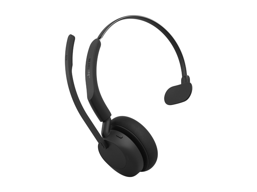 Jabra Evolve3 45 Uc - Headset - På Øret - Bluetooth - Trådløs, Kablet - Aktiv Støjfjerning - Usb-C Via Bluetooth Adapter, Usb-C - Sort - Mfi Certifie