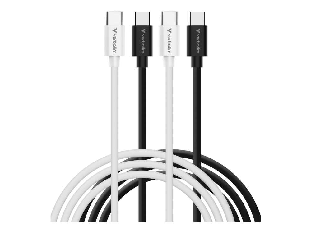 Verbatim 32391, 1 M, Usb C, Usb C, Usb 2.0, 0,48 Gbit/S, Schwarz, Weiß