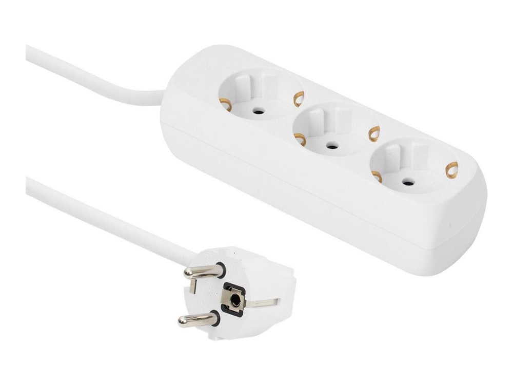 Microconnect 3-Way Schuko Socket 1.5M White, 1,5 M, Drinnen, Typ F, 1 Mm², Weiß, 3 Ac-Ausgänge