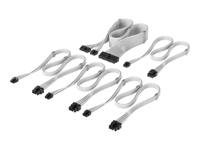 CORSAIR Elite Premium Type 4 Starter Kit - Strømkabelpakke - modulær, individuelt indpakket - hvid