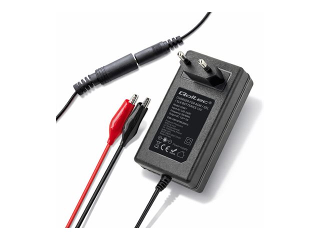 Qoltec Automatinis 12V 2A įkroviklis AGM GEL baterijoms 5.5x2.1 1.8m kabelis