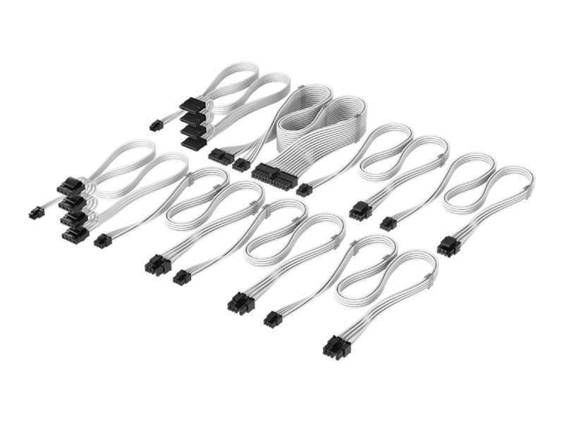 Corsair Elite Premium Type 4 Pro Kit - Strømkabelpakke - Modulær, Individually Sleeved - Hvid