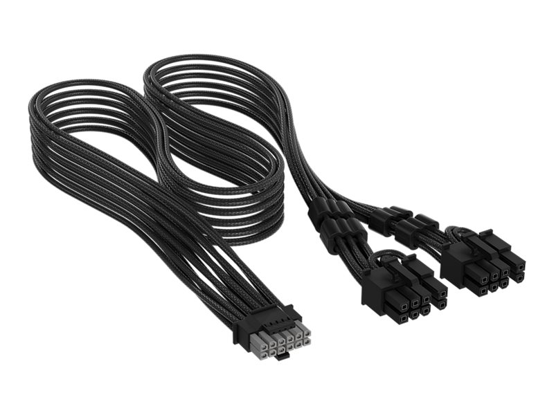 Corsair Elite Premium - Strømkabel - 16-Pin Pci-Strøm (Han) Til 8 Pin Pcie-Strøm (Han) - 65 Cm - Individually Sleeved - Sort