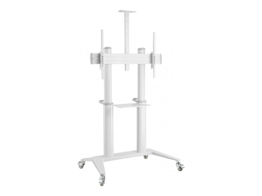 TECHly - Vogn med hjul - for Tv - ultra-modern - aluminium, stål, plastik - blank hvid - skærmstørrelse: 70-120