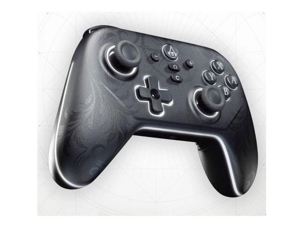 Lexip Advanced Pro Tattoo - Assassin's Creed Black Flag: Resynced - gamepad - trådløs - 2.4 GHz/Bluetooth - sort - for PC, Nintendo Switch, Nintendo Switch 2