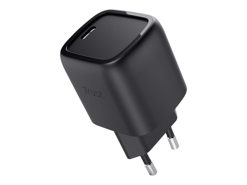 Trust Maxo - Strømforsyningsadapter - Kompakt - 30 Watt - Power Delivery 3.0 + Pps (Usb-C) - På Kabel: Usb-C - Sort