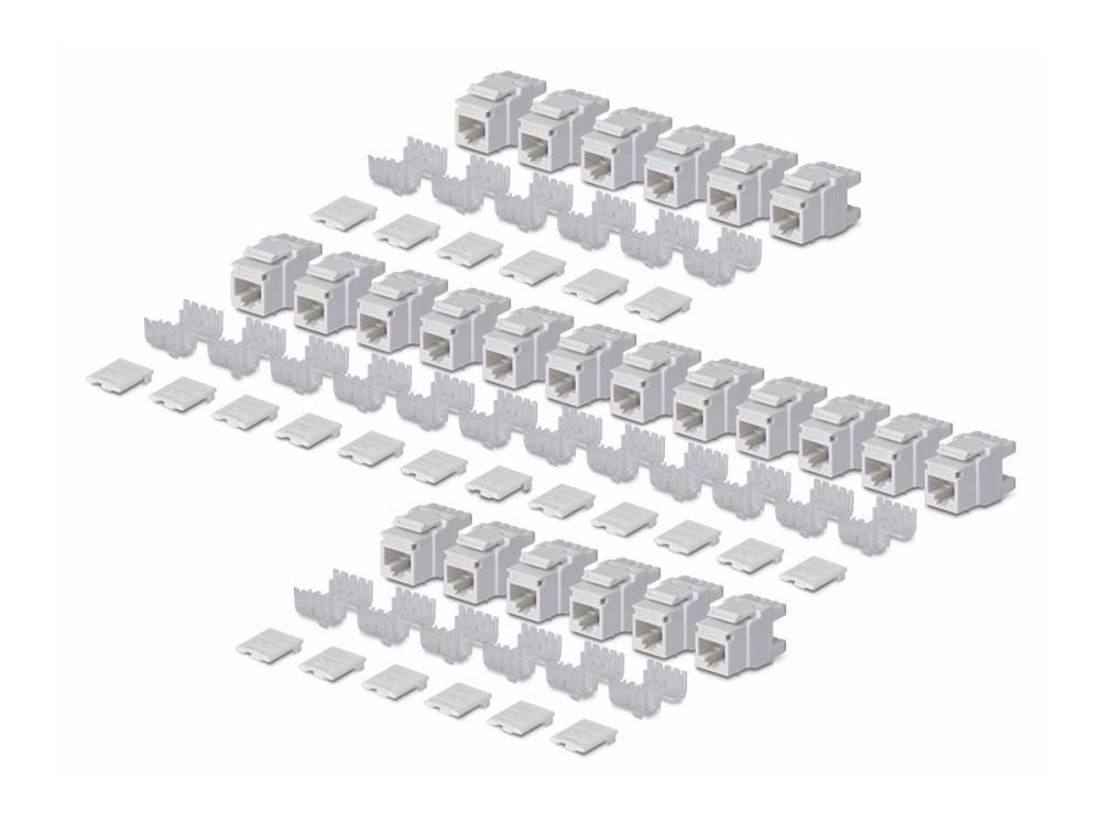 Startech – Keystone-Buchse – 180°, 110 Punch-Down – Cat 6 – Utp – Rj-45 – Weiß – Taa-Konform (24Er-Pack)
