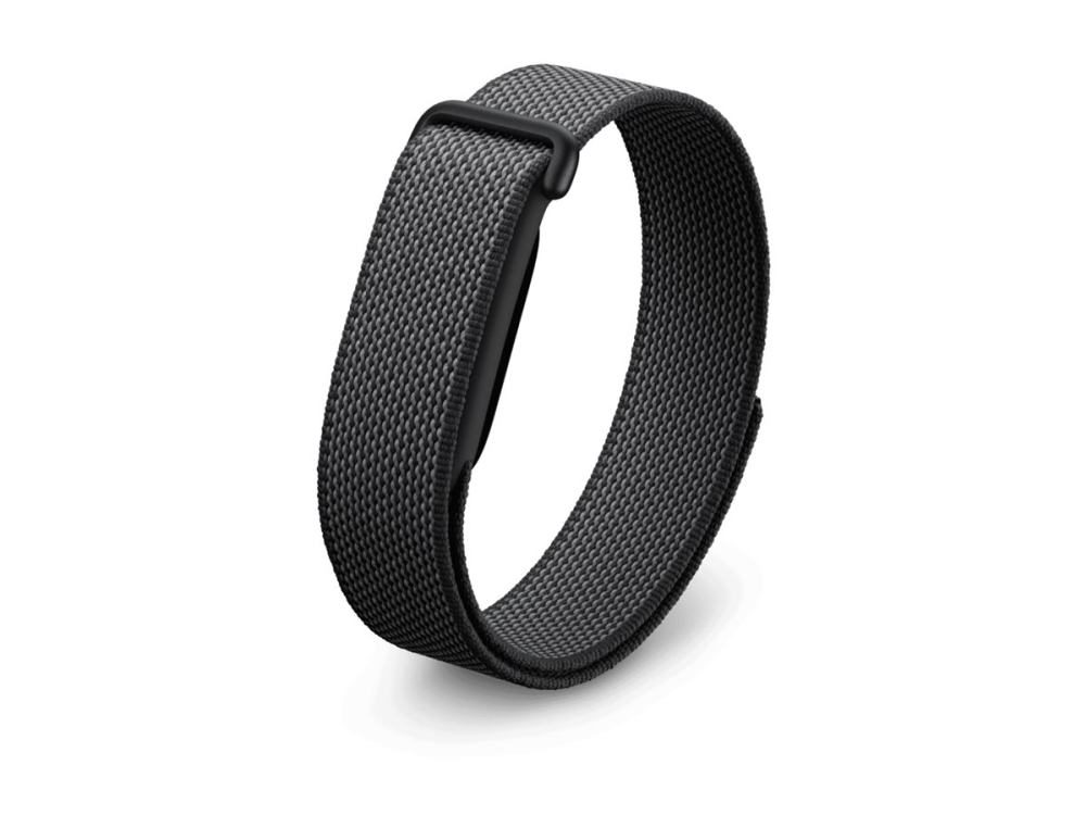 Fitbit Air - Aktivitetsp&aring;rare med band - textil - obsidian - handleds: 130-210 mm - Bluetooth - 5.2 g  - matte black buckle