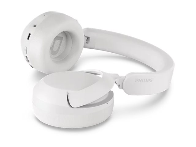 Philips Tah6000wt - Hovedtelefoner Med Mik. - Over Øret-Montering - Bluetooth - Trådløs, Kablet - Aktiv Støjfjerning - 3,5 Mm Jackstik, Usb-C - Hvid