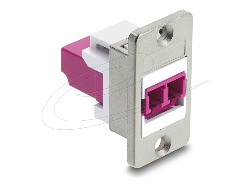 Delock Panel Mount Lc Duplex Buchse Zu Lc Duplex Buchse Silber / Violett / Weiß, Lc/Lc, Violett, Weiß, Silber, Multi-Modus, Zink, Kunststoff, 19,1 Mm