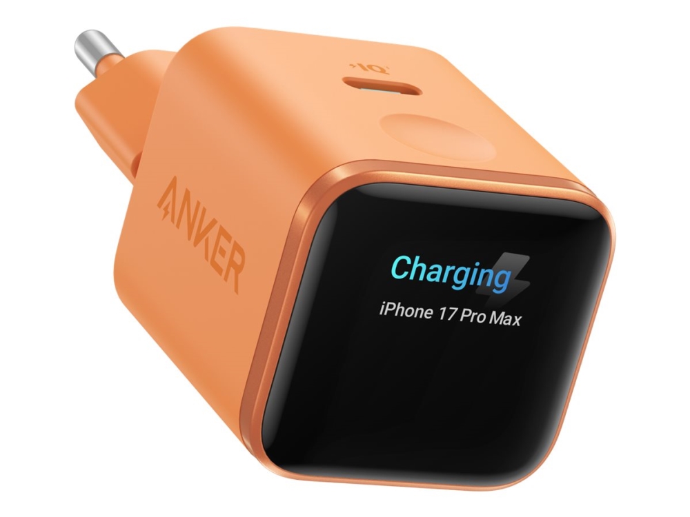 Anker Nano - Strømforsyningsadapter - with smart display - 45 watt - 3 A - PD (USB-C) - orange