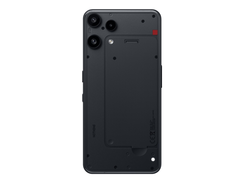 Nothing Phone (3a) Lite – 5G smartphone – dual-SIM – RAM 8 GB / Intern hukommelse 128 GB – microSD slot – OLED-skærm – 6.77 – 2392 x 1080 pixels (120 Hz) – 3x bagkamera 50 MP, 8 MP, 2 MP – front camera 16 MP – sort