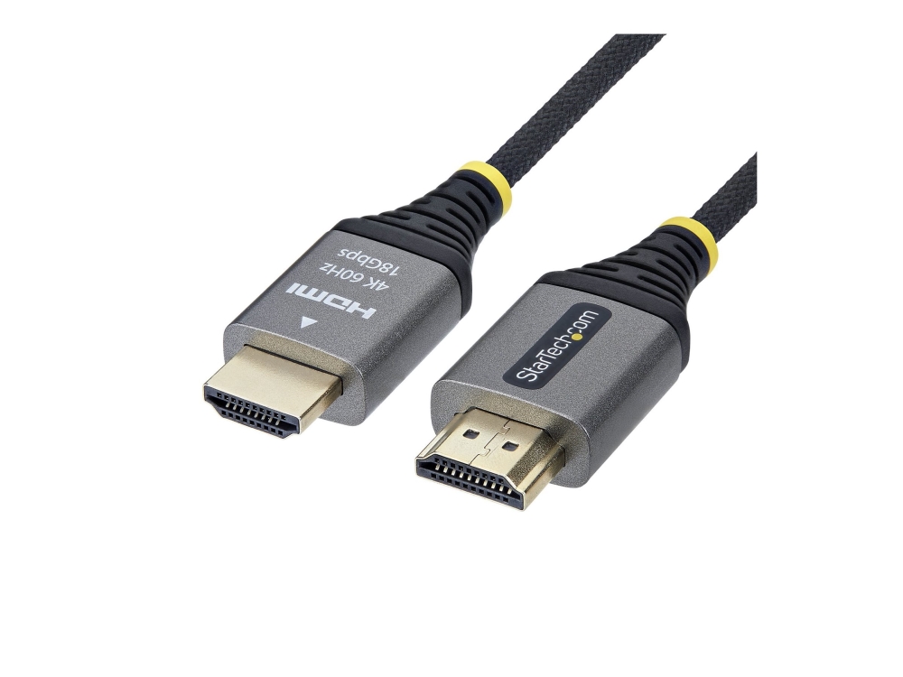 Startech - Premium High Speed - Hdmi-Kabel Med Ethernet - Hdmi Han Til Hdmi Han - 2 M - Afskærmet - Sort Og Sølv - 1440P (Uwqhd) Support 144 Hz, 4K60