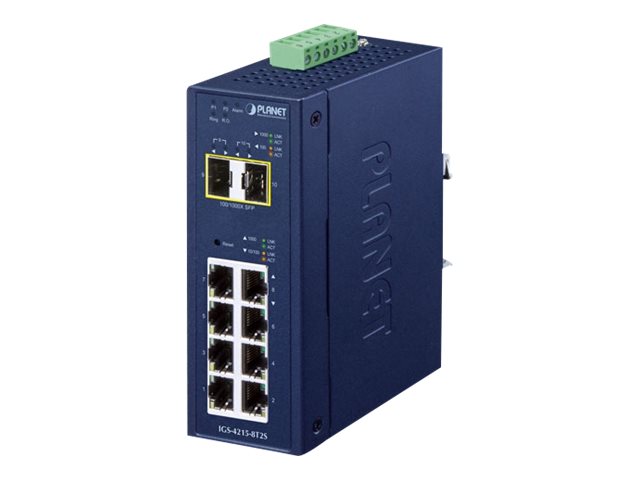 Planet Ip30 Industrial L2/L4 8-Port, Managed, L2/L4, Gigabit Ethernet (10/100/1000), Vollduplex, Wandmontage
