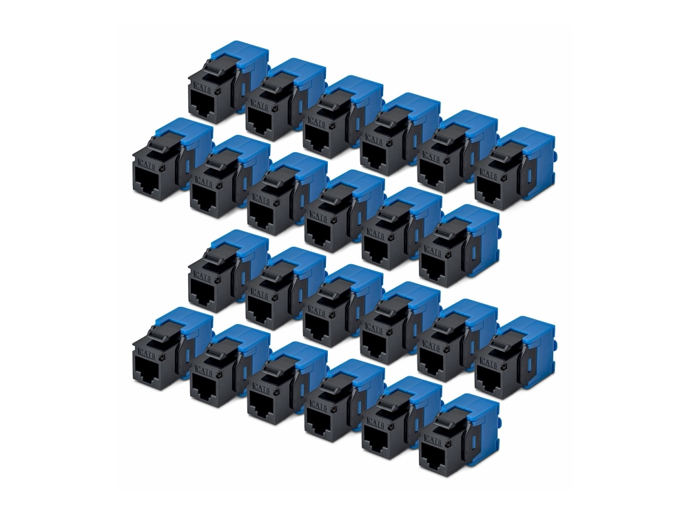 Startech.Com Cat6 Keystone Jack Modul, 24Er-Pack Rj45 Ethernet Keystone Buchse, Utp Cat6 Wandbuchse, 180 Grad, Werkzeuglos, Schwarz, Flach, Schwarz,